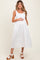 White Contrast Sleeveless Square Neck Maternity Midi Dress