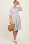 White Floral Smocked Midi Dress
