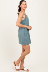 Light Olive Racerback Romper Dress