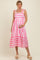 Pink Wide Stripe Shoulder Tie Maternity Midi Dress