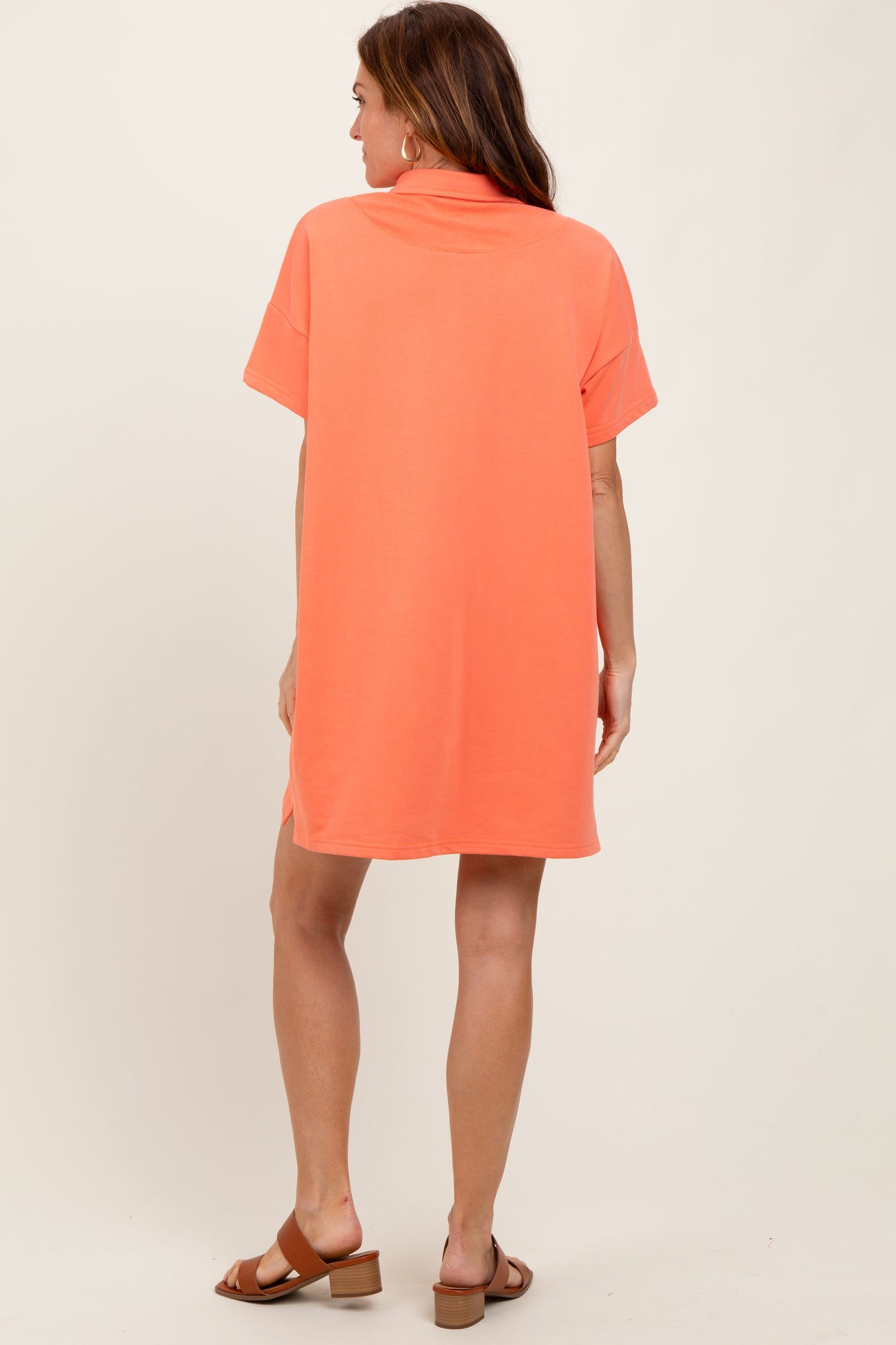 Peach Mini Polo Dress