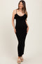 Black Sleeveless Knit Mermaid Maternity Maxi Dress