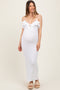 Ivory Sleeveless Knit Mermaid Maternity Maxi Dress