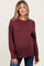 Burgundy Drop Shoulder Oversized Maternity Sweater
