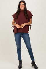 Burgundy Turtleneck Sweater Vest