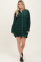 Forest Green Corduroy Shirt Mini Dress