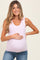 Pink Knit Scalloped Detail Maternity Tank Top