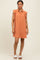 Peach Fringe Detail Ruffle Sleeve Shirt Dress