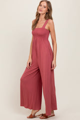 Pink Sleeveless Wide Leg Jumpsuit