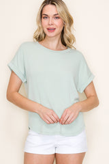 Light Olive French Terry Top