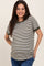 Olive Striped Short Sleeve Maternity Top