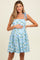 White Floral Shoulder Tie Scallop Hem Maternity Dress