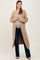 Camel Ribbed Chunky Knit Long Oversized Maternity Cardigan