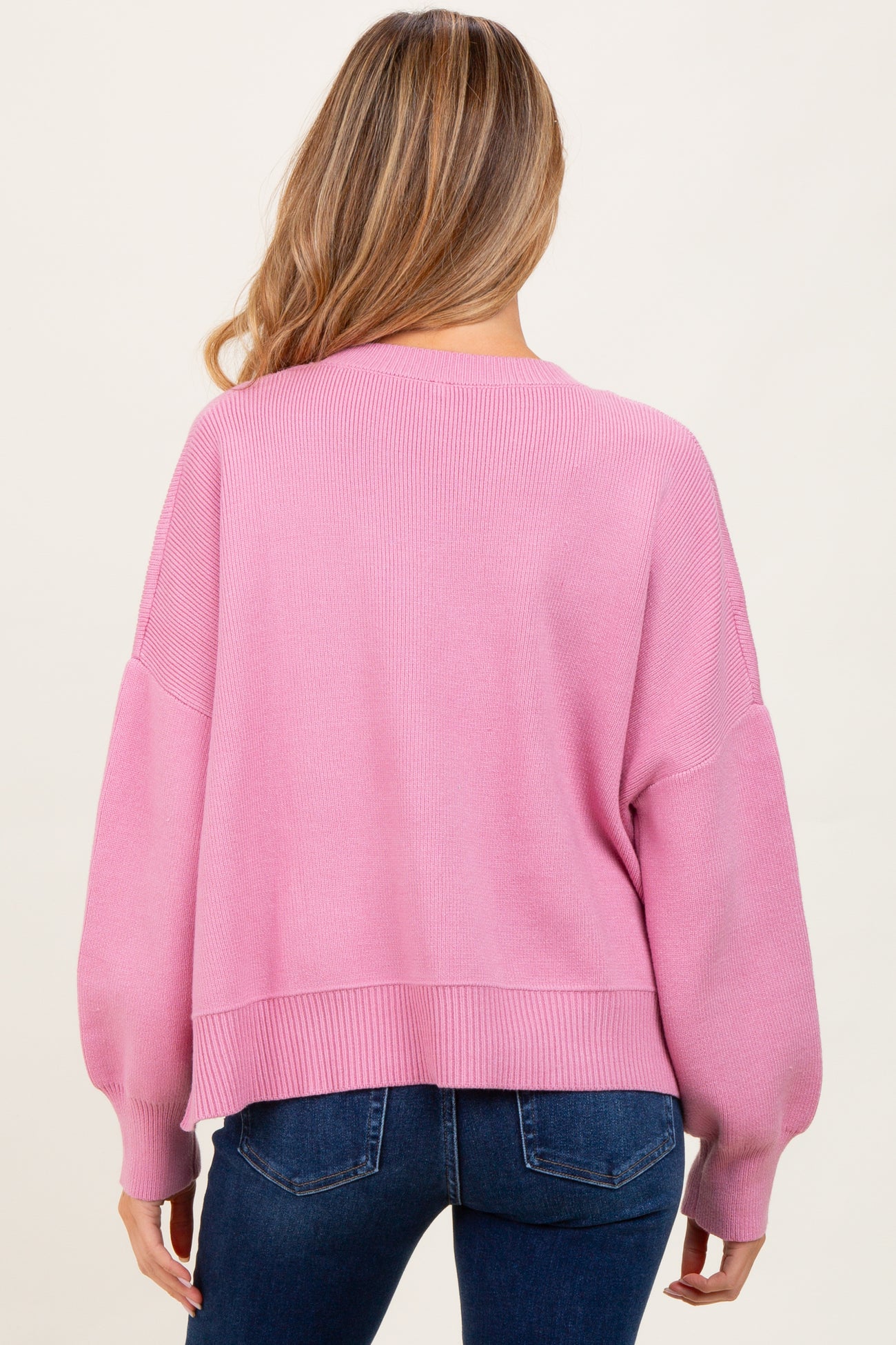 Lavender Drop Shoulder Relaxed Fit Maternity Sweater