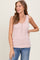 Light Pink Striped Fitted Tank Top