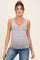 Mocha Striped Fitted Maternity Tank Top