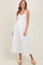 Ivory Eyelet Lace Sweetheart Neckline Midi Dress