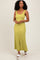 Lime Striped Ribbed Sleeveless Maxi Dress