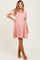 Mauve Square Neck Puff Sleeve Rib Babydoll Maternity Dress