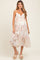 Yellow Floral Ruffle Accent Sleeveless Maternity Midi Dress