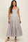 Light Blue Cotton Plaid Maternity Maxi Dress