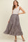 Taupe/Animal Print Mixed Maternity Maxi Dress