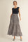 Black/Animal Fabric Mixed Maxi Dress