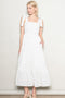 Ivory Floral Lace Trim Shoulder Tie Maxi Dress