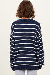 Navy Striped Oversized Sweater