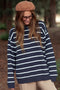 Navy Striped Oversized Sweater