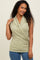 Sage Draped Crossover Sleeveless Top