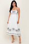 Ivory/Black Floral Embroidered Maxi Dress