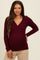 Burgundy Brushed Wrap Front Maternity Top