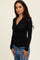 Black Long Sleeve Wrap Front Nursing Top