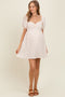 Beige Embroidered Gingham Sweetheart Neck Maternity Mini Dress
