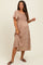 Mocha Printed Maternity Dress With Pockets