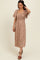 Mocha Printed Dress With Pockets