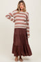 Brown Drawstring Tiered Maternity Maxi Skirt