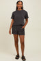 Charcoal Ribbed Short Sleeve Tee and Short Set