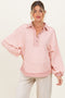 Mauve Striped Oversized Collared Pullover Maternity Top