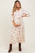 Cream Floral Cotton Gauze Tiered Maternity Midi Dress