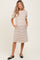Mocha Striped Puff Sleeve Maternity Midi T-Shirt Dress