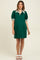 Forest Green Mock Neck Contrast Striped Trim Maternity Mini Dress