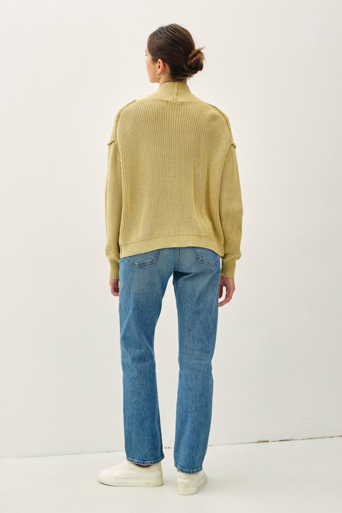 Yellow Chunky Knit Open Cardigan