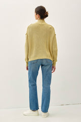 Yellow Chunky Knit Open Cardigan