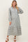 Green Striped Collared Button Down Waist Tie Maternity Maxi Dress