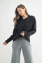 Black Relaxed Fit Long Sleeve Top