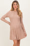 Mocha Wide Rib Maternity Mini Sweater Dress