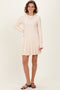 Cream Wide Rib Mini Sweater Dress