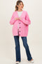 Pink Oversized Maternity Toggle Button Cardigan